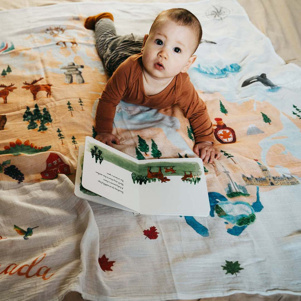 'Hello Canada' Baby Muslin Swaddle