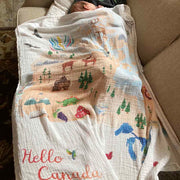 'Hello Canada' Baby Muslin Swaddle