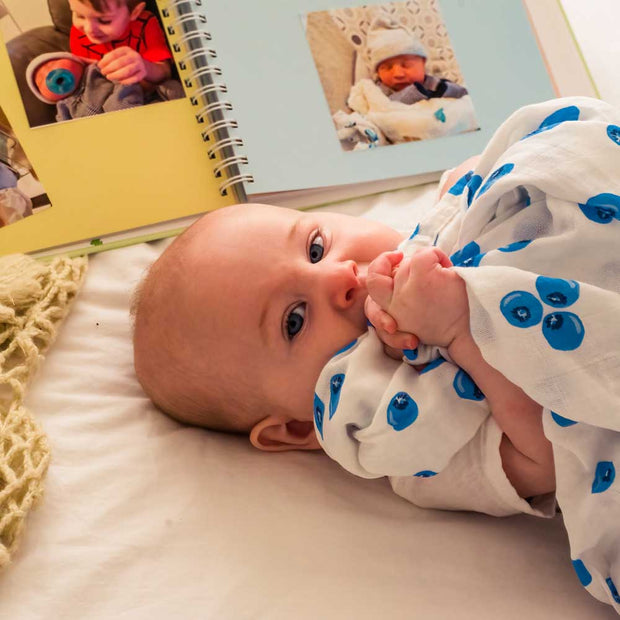 Bundle of 1 Baby Memory Book + 2 Swaddle Blankets