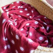 Sun on Terra Cotta Baby Muslin Swaddle