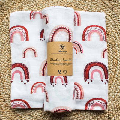 Terra Cotta Rainbows Baby Muslin Swaddle