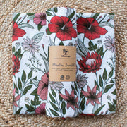 Red & Green Nature’s Garden Baby Muslin Swaddle