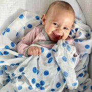 'Blueberries' Baby Muslin Swaddle