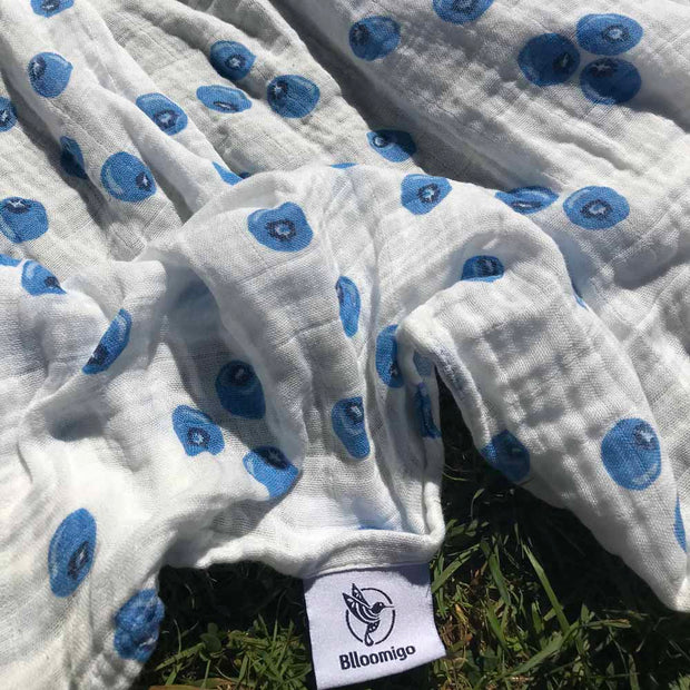 'Blueberries' Baby Muslin Swaddle